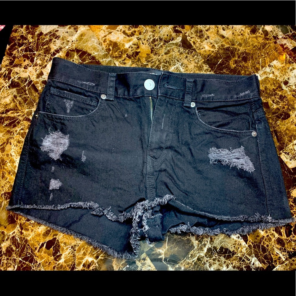 Express black jean shorts